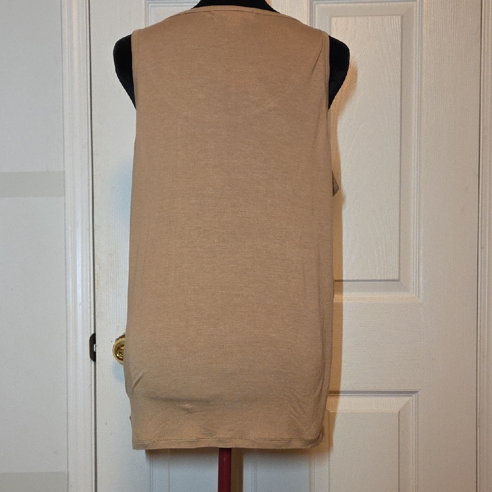 Michael Kors Beige Tank Top with Gold Sequin Accents - Picture 2 of 8
